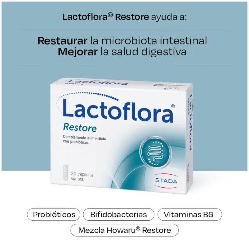 Lactoflora Probiótico Restore Equilibrio Intestinal 20 Cápsulas