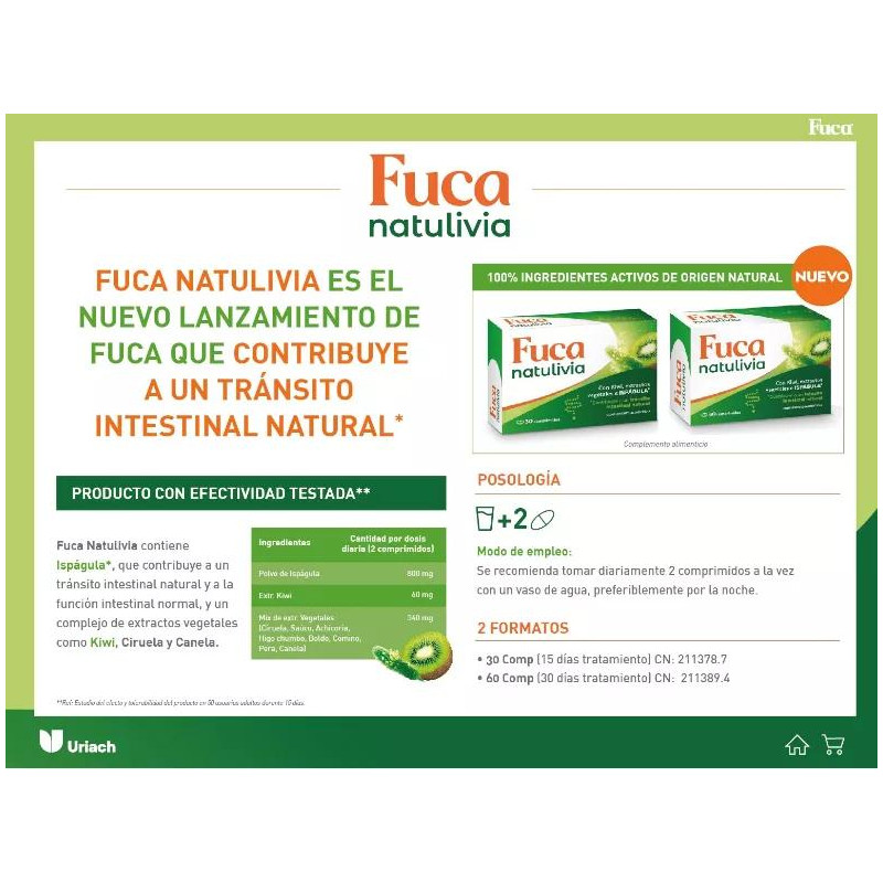 Fuca Natulivia 30 Comprimidos