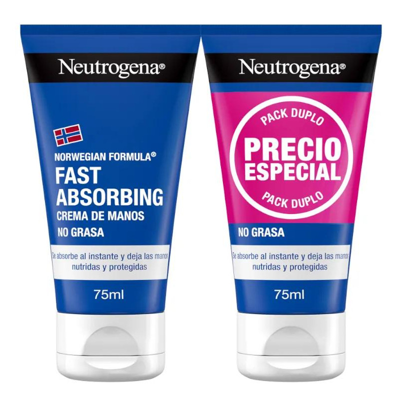 Neutrogena Fórmula Noruega Crema de Manos Absorción Rápida 2x75 ml