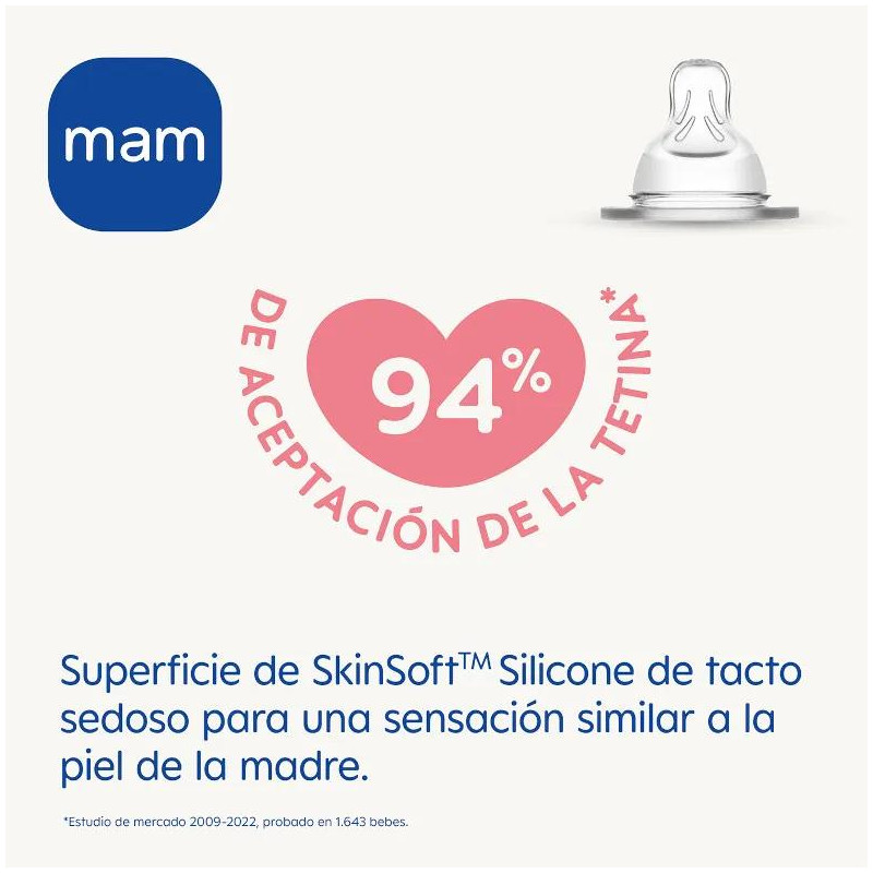 MAM Tetina 3 Flujo Rápido +4m 2 uds