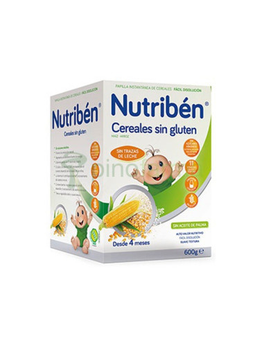 NUTRIBEN PAPILLA CEREALES SIN GLUTEN, 600 G