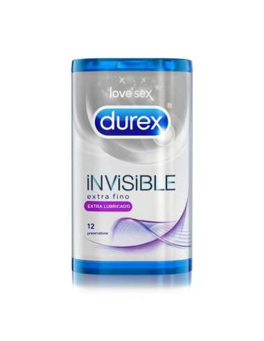 DUREX PRESERVATIVOS INVISIBLE EXTRA LUBRICADO, 12 UDS.