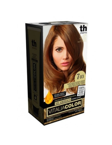 TH PHARMA KIT TINTE EN CASA 7.03 RUBIO MEDIO NATURAL DORADO, SIN AMONIACO