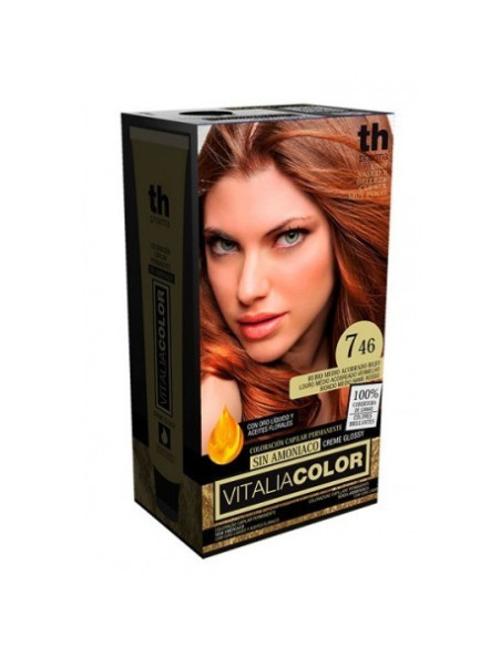 TH PHARMA KIT TINTE EN CASA 7.46 RUBIO MEDIO COBRE ROJO, SIN AMONIACO
