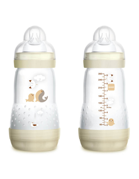 MAM BIBERON ANTICOLICO EASY START COLOR MARFIL +2 M, 260 ML