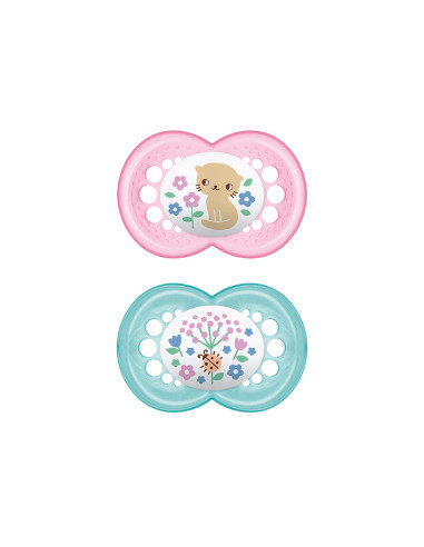 MAM CHUPETE SILICONA ORIGINAL, +6 M 2 UDS.