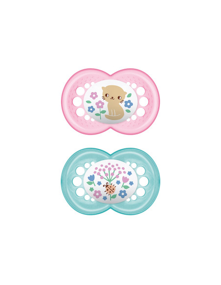 MAM CHUPETE SILICONA ORIGINAL, +6 M 2 UDS.