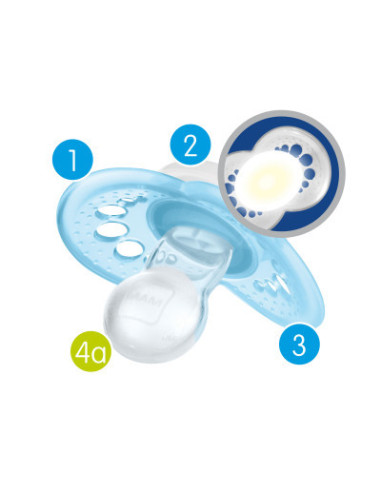 MAM CHUPETE SILICONA ORIGINAL NIGHT ROSA, +6 M