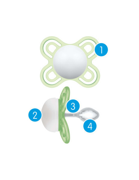 MAM CHUPETE SILICONA PERFECT STAR COLOR AZUL, 0-2 M 2 UDS.