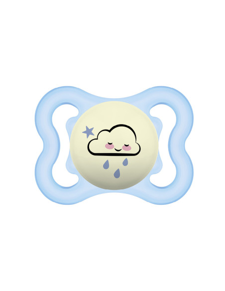 MAM CHUPETE SILICONA SUPREME NIGHT, 2-6 M AZUL