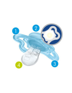 MAM CHUPETE SILICONA SUPREME NIGHT, 2-6 M AZUL 2