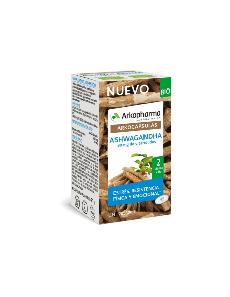 ARKOPHARMA ARKOCÁPSULAS ASHWAGANDHA BIO, 45 CÁPSULAS