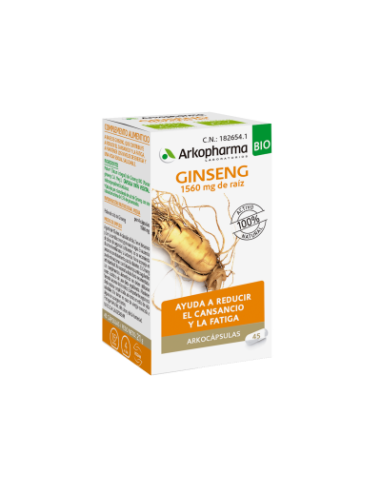 ARKOPHARMA ARKOCÁPSULAS GINSENG BIO, 48 CÁPSULAS