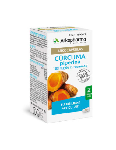 ARKOPHARMA ARKOCÁPSULAS CÚRCUMA, 40 CÁPSULAS