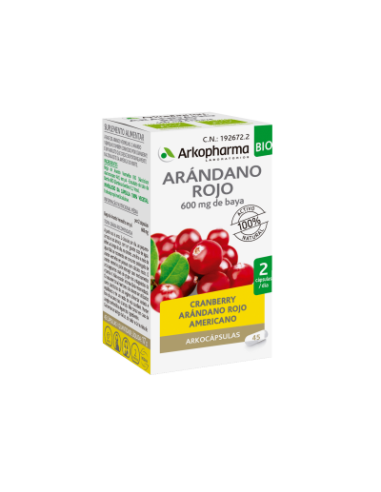 ARKOPHARMA ARKOCÁPSULAS ARÁNDANO ROJO BIO, 45 CÁPSULAS