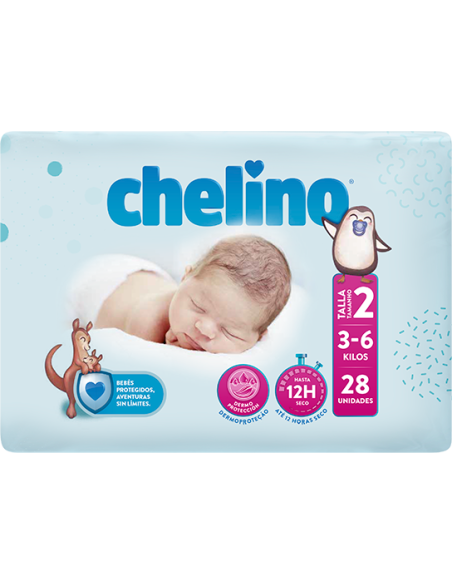 CHELINO PAÑAL INFANTIL FASHION & LOVE T-2 (3-6 KG), 28 PAÑALES