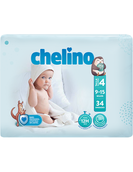 CHELINO PAÑAL INFANTIL FASHION & LOVE T-4 (9-15 KG), 36 PAÑALES