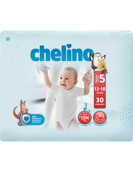 CHELINO PAÑAL INFANTIL FASHION & LOVE T-5 (13-18 KG), 30 PAÑALES