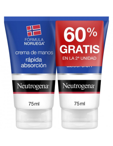 NEUTROGENA FÓRMULA NORUEGA CREMA DE MANOS DE RÁPIDA ABSORCIÓN, 2 UDS.