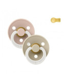 BIBS CHUPETE NOCTURNO COLOUR ROUND VANILLA/BLUSH 0-6 M, 2 UDS.