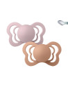 BIBS CHUPETE COUTURE PINK PLUM/PEACH SILICONA 0-6 M, 2 UDS.