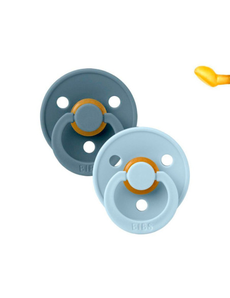 BIBS CHUPETE COLOUR ANATÓMICA BABY BLUE/PETROL 0-6 M, 2 UDS.