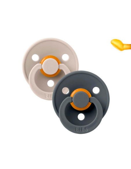 BIBS CHUPETE COLOUR ANATÓMICA SAND/IRON 0-6 M, 2 UDS.