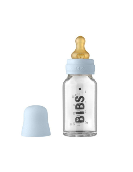 BIBS BIBERÓN CRISTAL BABY BLUE, 110 ML