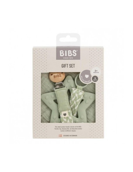 BIBS PACK REGALO MIS PRIMEROS 6 MESES, COLOR SAGE
