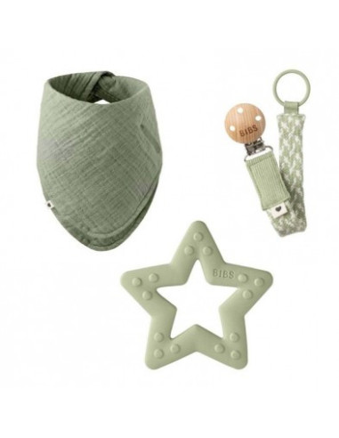 BIBS PACK REGALO MIS PRIMEROS 6 MESES, COLOR SAGE