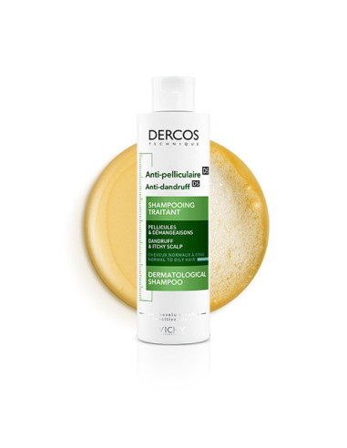 DERCOS TECHNIQUE CHAMPU ANTICASPA DS CABELLO NORMAL O GRASO, 400 ML