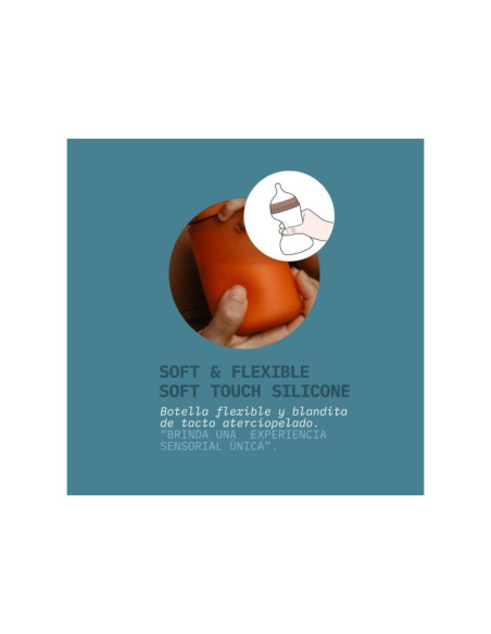 SUAVINEX BIBERON SILICONA CON TETINA FISIOLÓGICA SX PRO INTENSE COLOUR, 0-6 M 240 ML