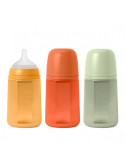 SUAVINEX BIBERON SILICONA CON TETINA FISIOLÓGICA SX PRO INTENSE COLOUR, 0-6 M 240 ML