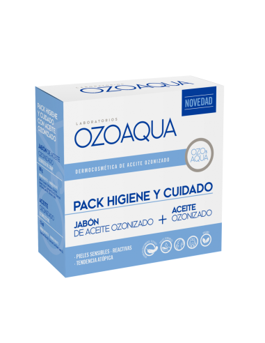 OZOAQUA PACK HIGIENE Y CUIDADO. ACEITE OZONIZADO, 15 ML + JABÓN ACEITE OZONIZADO, 100 G