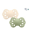 BIBS CHUPETE INFINITY ANATÓMICA IVORY/SAGE 0-6 M, 2 UDS.