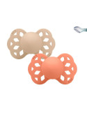 BIBS CHUPETE INFINITY ANATÓMICA VANILLA/PEACH 0-6 M, 2 UDS.