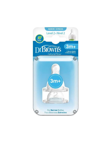 DR BROWN´S TETINA SILICONA BOCA ANCHA NIVEL 2, 2 UDS.