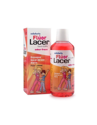 LACER COLUTORIO FLUOR DIARIO 0,05 % FRESA, 500 ML