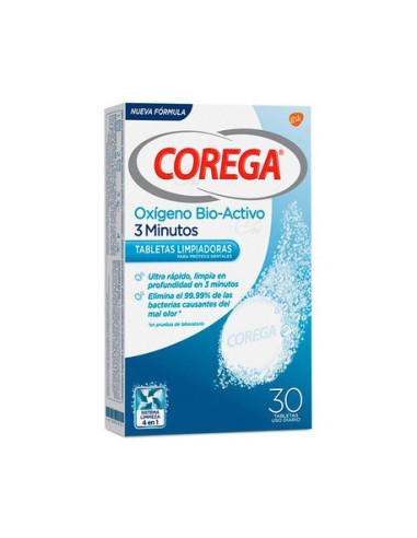 COREGA OXIGENO BIO-ACTIVO, 30 TABLETAS EFEVERSCENTES