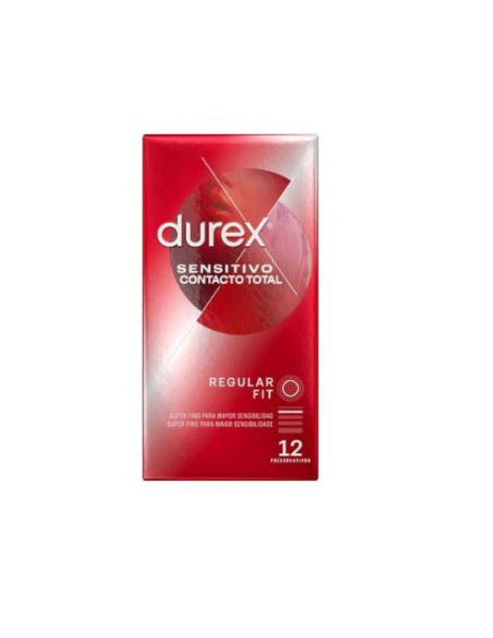 DUREX PRESERVATIVO SENSITIVO CONTACTO TOTAL, 12 UDS.