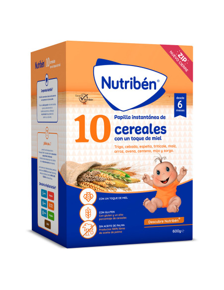 NUTRIBEN 10 CEREALES MIEL, 600 G