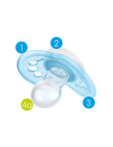 MAM CHUPETE SILICONA ORIGINAL PURE COLOR AZUL, +6 M 2 UDS
