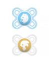 MAM CHUPETE SILICONA PERFECT STAR COLOR AZUL, 0-2 M 2 UDS.