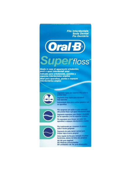 ORAL-B SUPERFLOSS SEDA DENTAL MENTA, 50 UDS