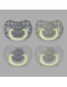SUAVINEX PACK CHUPETES NOCTURNOS TETINA FISIOLÓGICA DE SILICONA SX PRO AZUL, 6-18M