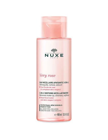 NUXE VERY ROSE AGUA MICELAR CALMANTE 3-EN-1, 400 ML