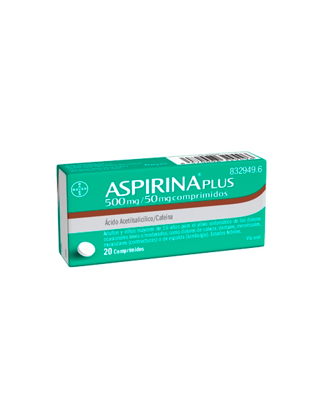 Aspirina plus 500 mg/ 50 mg comprimidos