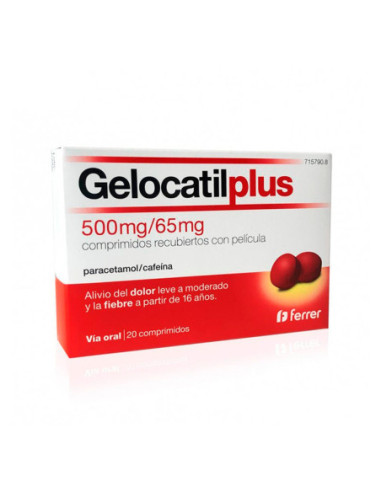 Gelocatil plus 500 mg/65 mg comprimidos recubiertos con pelicula