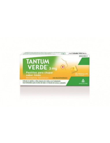 Tantum verde 3 mg pastillas para chupar sabor limon