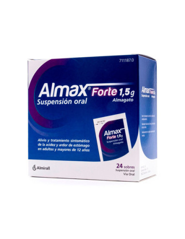 Almax forte 1,5 g suspension oral 24 sobres